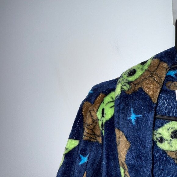 Star Wars Kids Bathrobe Grogu Baby Yoda Design  Size 4/5 Blue/Brown - Picture 5 of 7